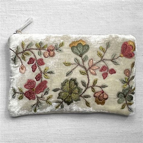 Ivory Velvet Pouch 